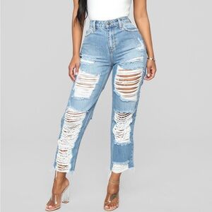 NWT Boyfriend Jeans Medium Blue Wash - Size 5